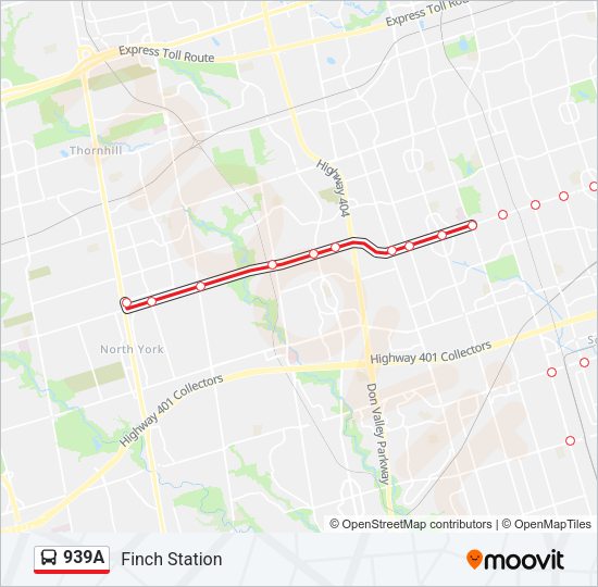939A Bus Line Map