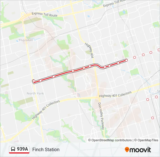 939A Bus Line Map