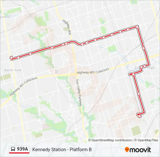 939A Bus Line Map
