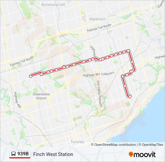 939B Bus Line Map
