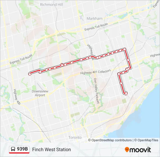 939B Bus Line Map