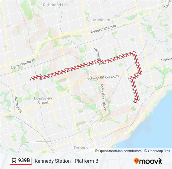 939B Bus Line Map