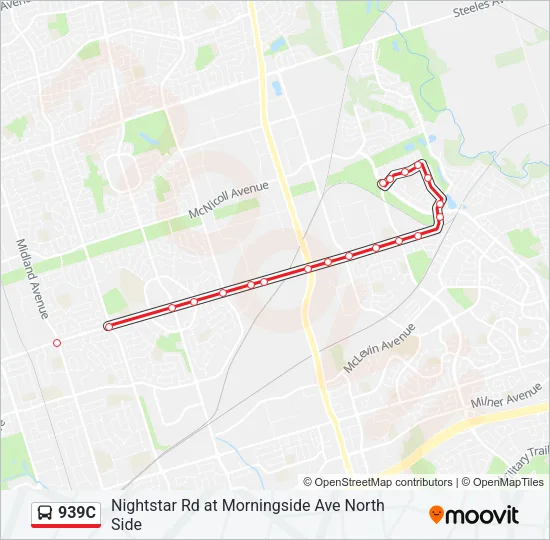 939C Bus Line Map