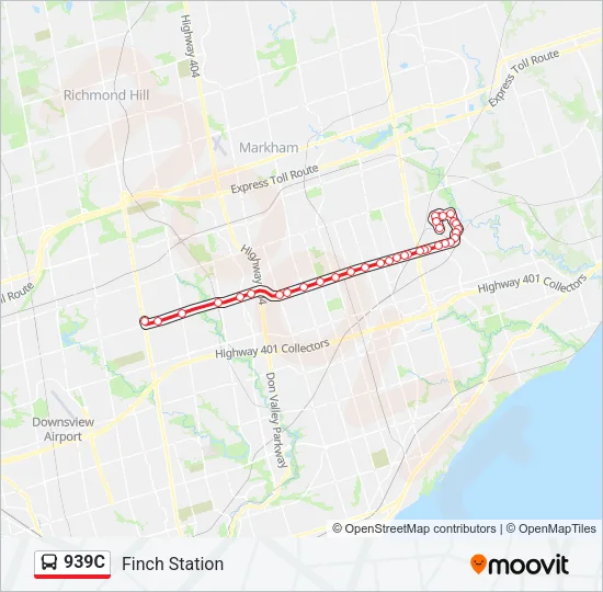 939C Bus Line Map