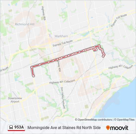 953A Bus Line Map
