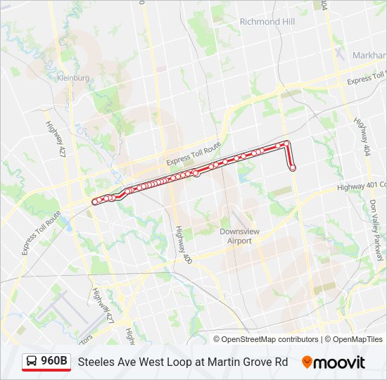 960B Bus Line Map