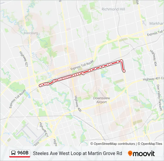 960B Bus Line Map