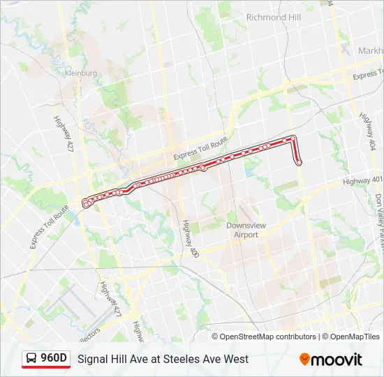 960D Bus Line Map