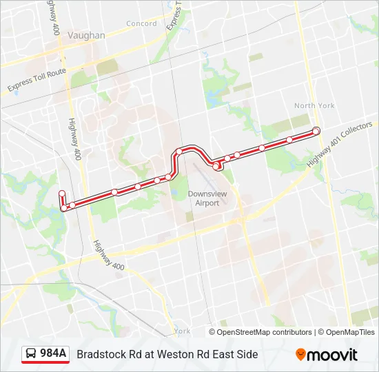 984A Bus Line Map