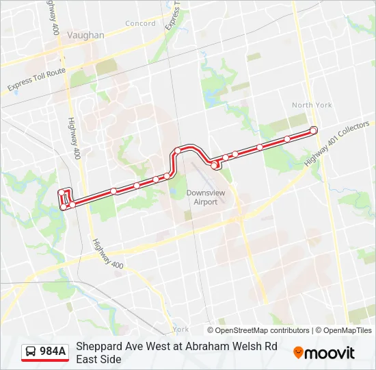 984A Bus Line Map