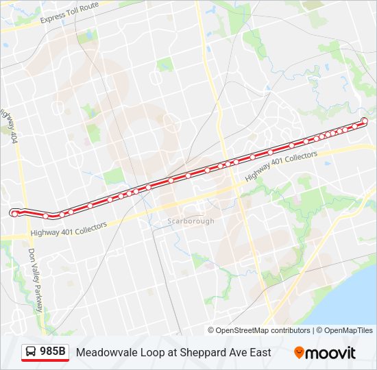 985B Bus Line Map