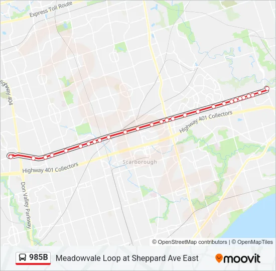 985B Bus Line Map