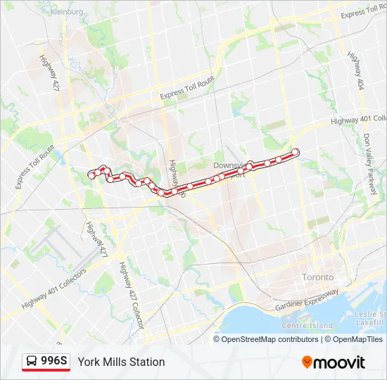 996S Bus Line Map