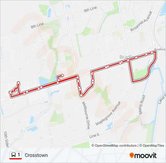 1 Bus Line Map