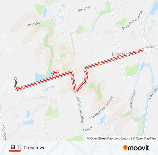 1 Bus Line Map