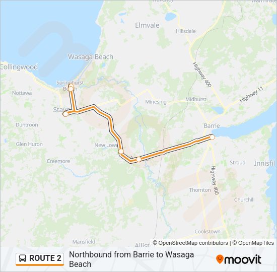 ROUTE 2 Bus Line Map