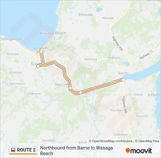 ROUTE 2 Bus Line Map