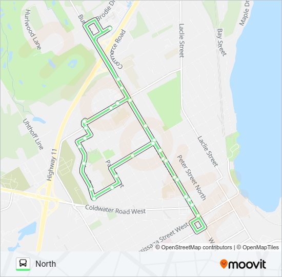 NORTH ROUTE Bus Line Map