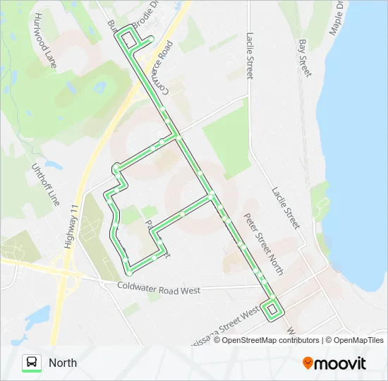 NORTH ROUTE Bus Line Map