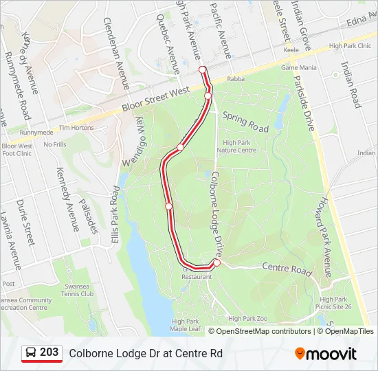 203 Bus Line Map
