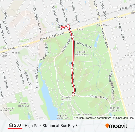 203 Bus Line Map