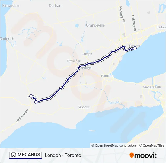 MEGABUS Bus Line Map