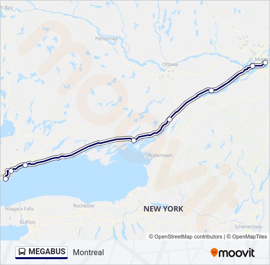 MEGABUS Bus Line Map