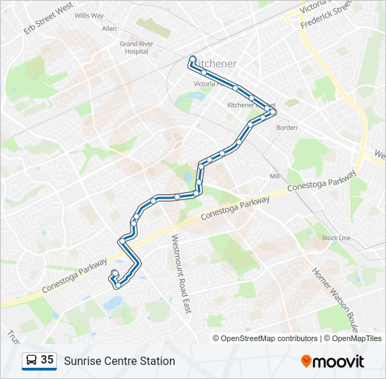 35 bus Line Map