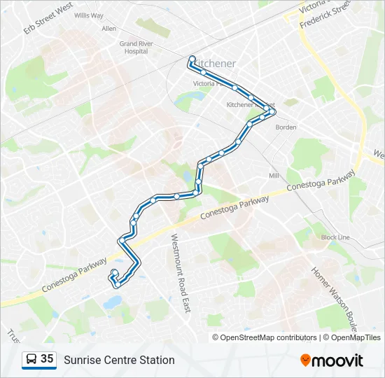 35 Bus Line Map