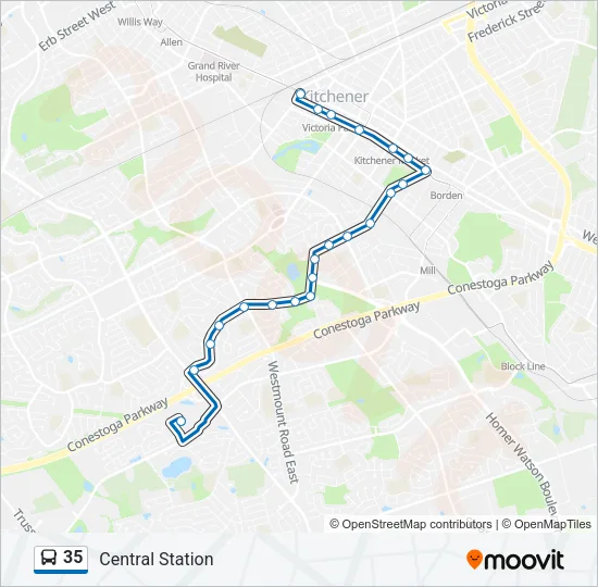 35 Bus Line Map