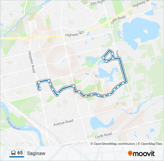 65 Bus Line Map