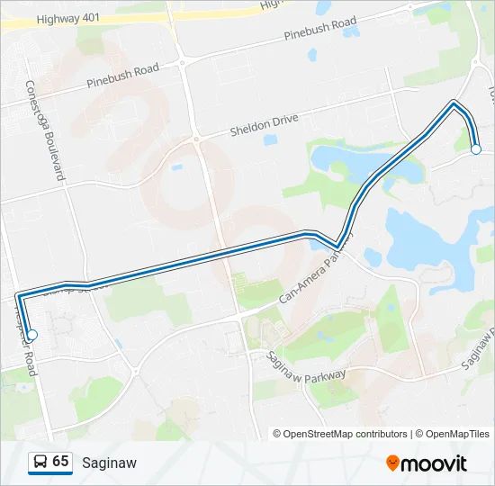 65 Bus Line Map