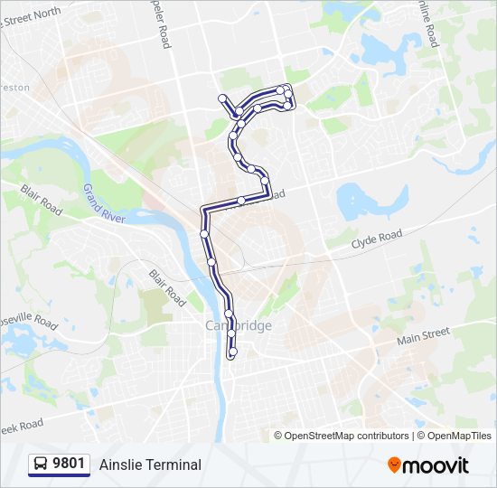 9801 Bus Line Map