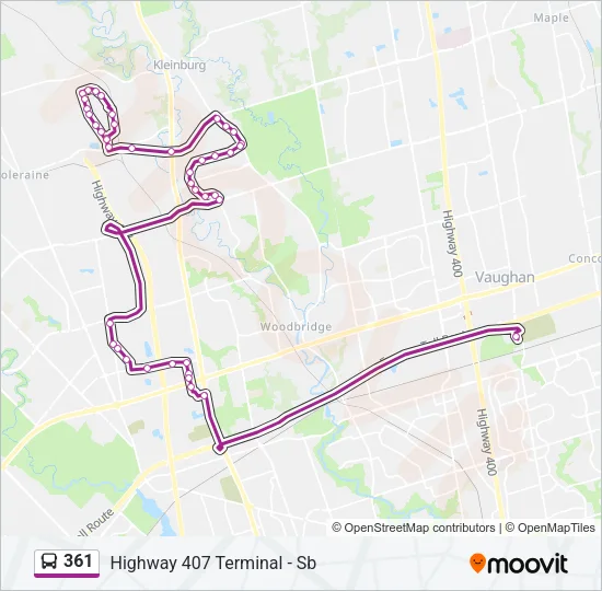 361 Bus Line Map