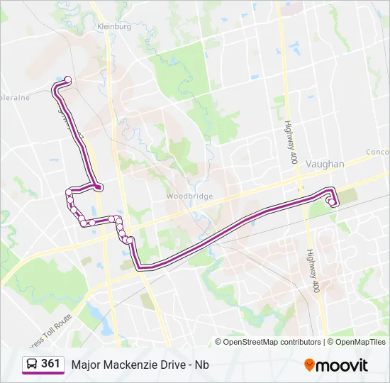 361 Bus Line Map