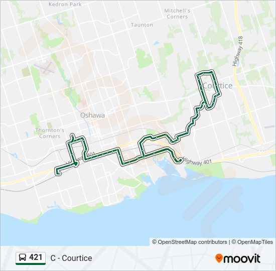 421 bus Line Map