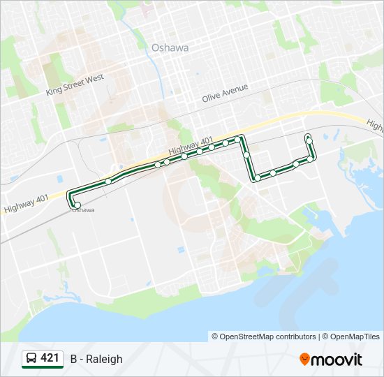 421 bus Line Map