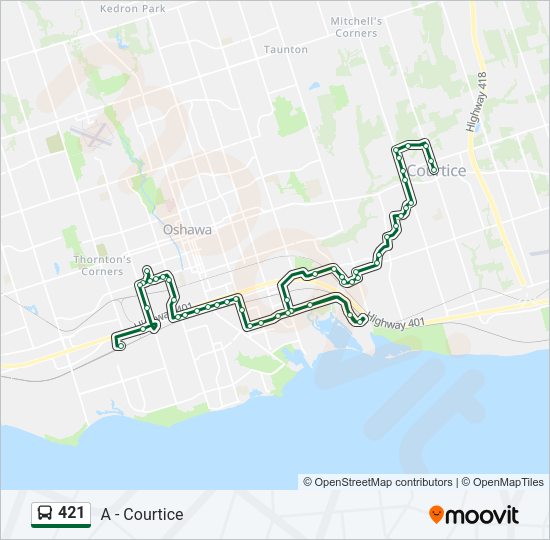 421 bus Line Map