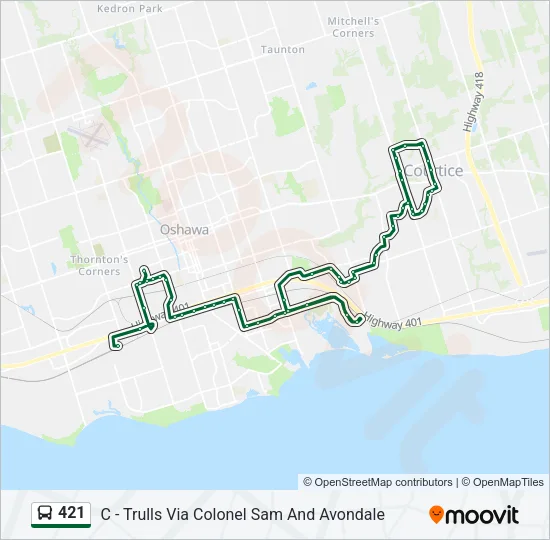 421 Bus Line Map