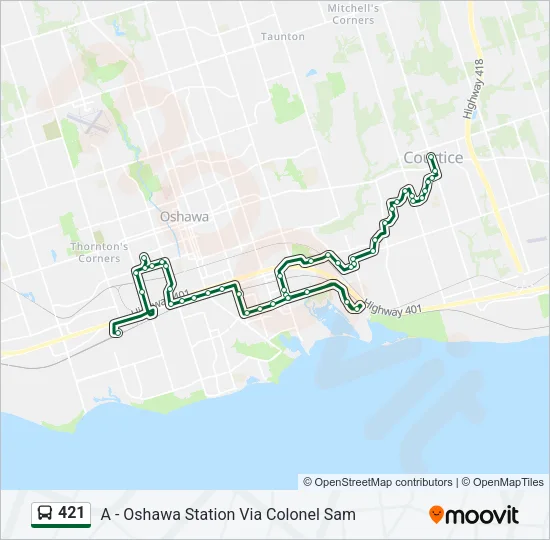 421 Bus Line Map