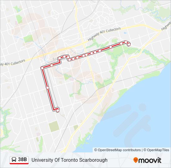 38B bus Line Map