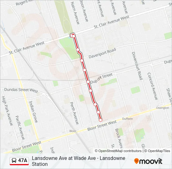 47A Bus Line Map