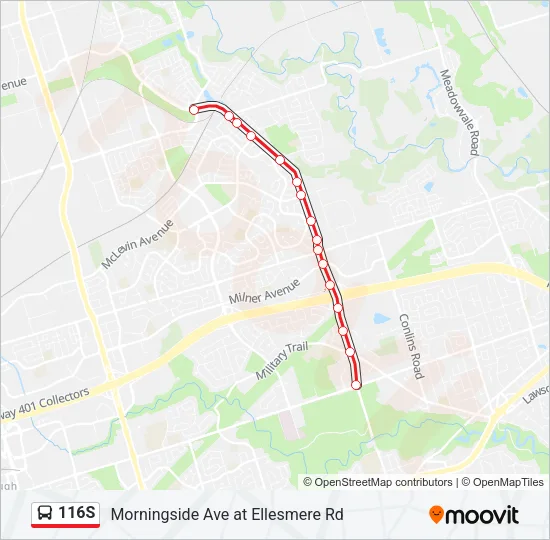 116S Bus Line Map