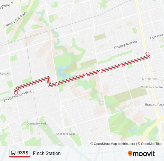 939S Bus Line Map