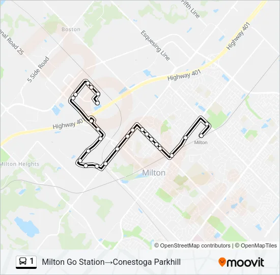 1 Bus Line Map