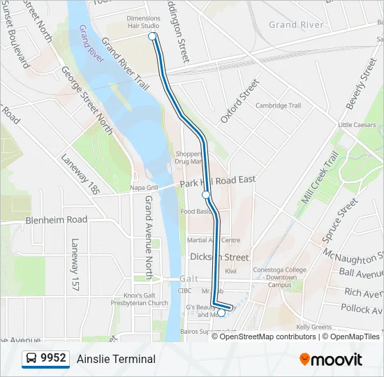 9952 Bus Line Map