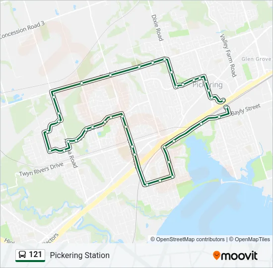 121 Bus Line Map