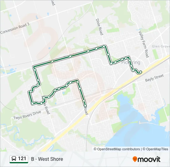 121 Bus Line Map