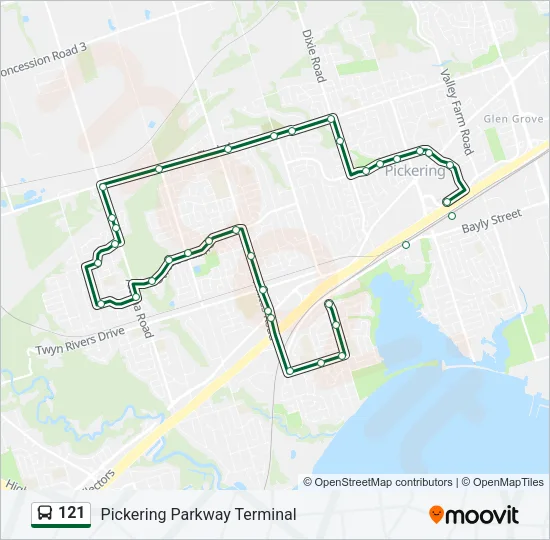 121 Bus Line Map
