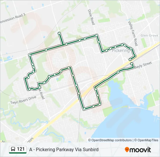 121 Bus Line Map